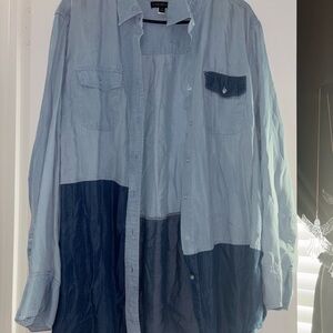 Lane Bryant Two-Tone Denim Shirt Jacket